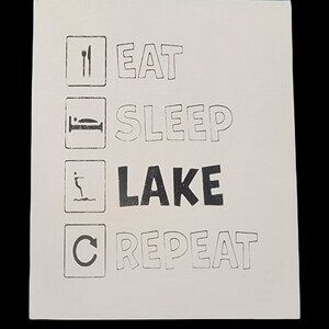Eat, Sleep, Lake, Repeat~ Shelf Sitter, Wall Hanging